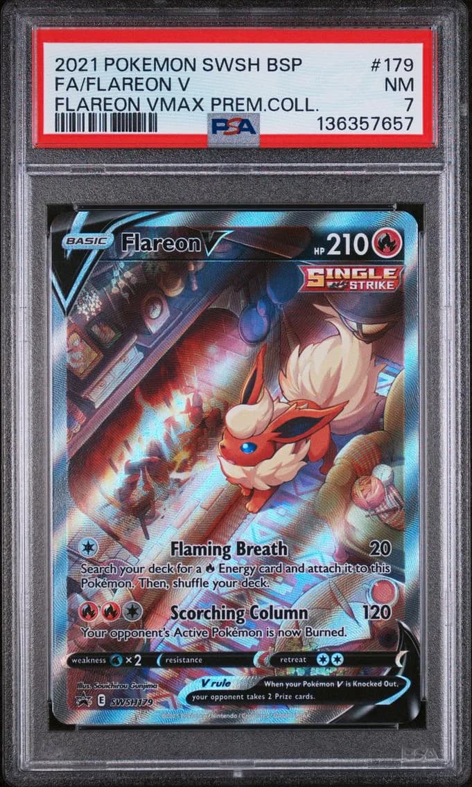 Flareon V, Swsh Black Star Promo, PSA 7