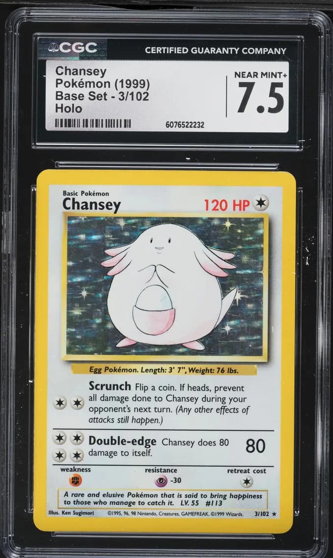 Chansey-Holo, Base Set - Unlimited, CGC 7.5