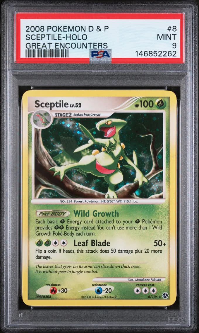Sceptile-Holo, Diamond & Pearl Great Encounters, PSA 9