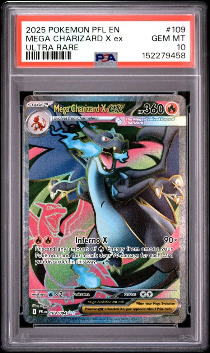 Mega Charizard X EX, Phantasmal Flames, PSA 10
