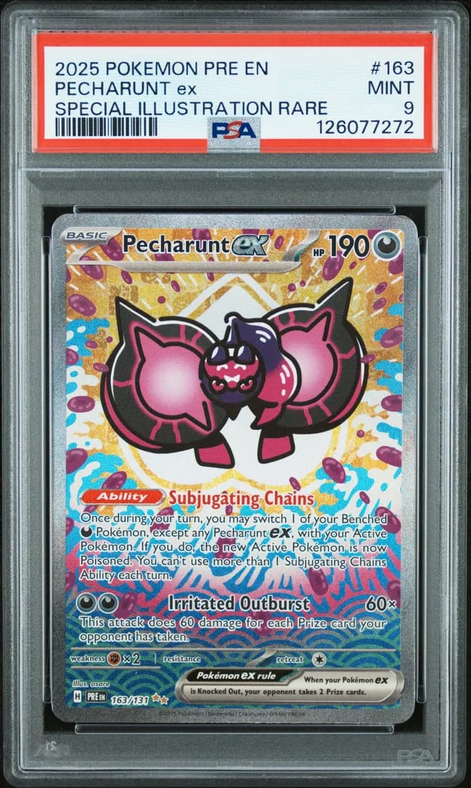 Pecharunt EX, Prismatic Evolutions, PSA 9