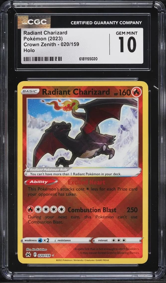 Radiant Charizard, Crown Zenith, CGC 10