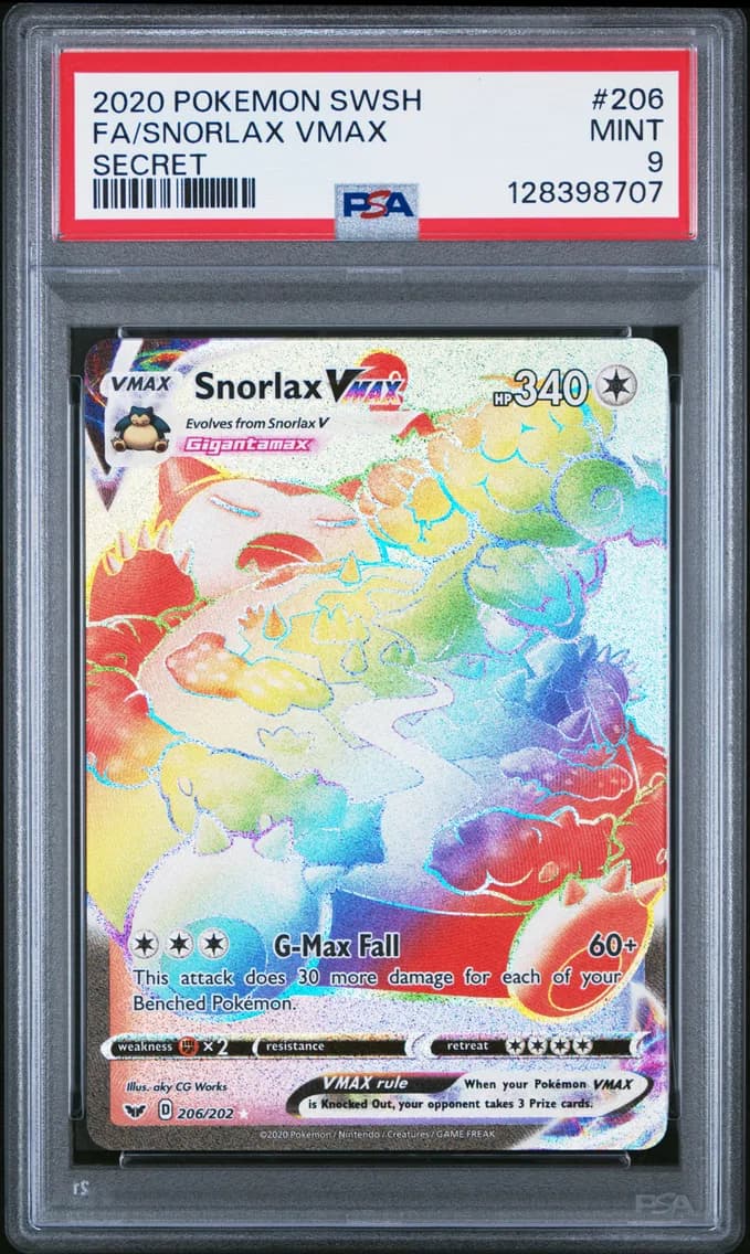 Snorlax VMAX, Sword & Shield, PSA 9