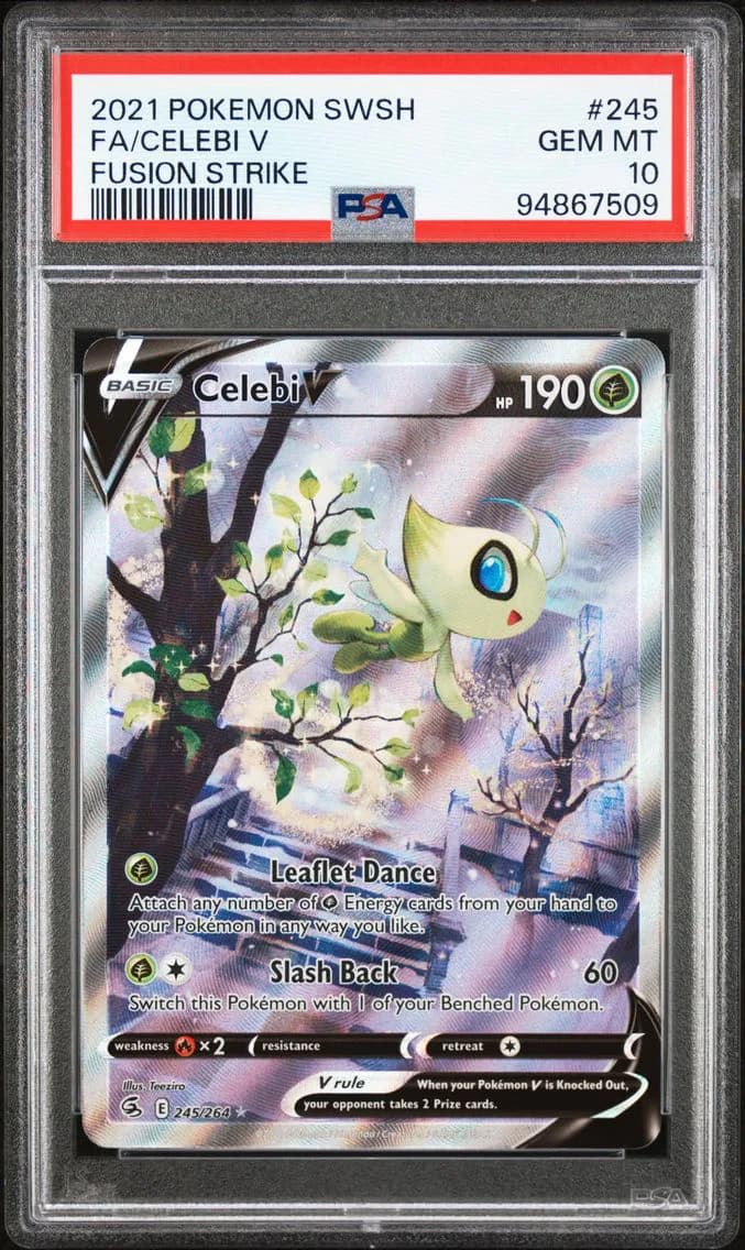 Celebi V, Sword & Shield Fusion Strike, PSA 10