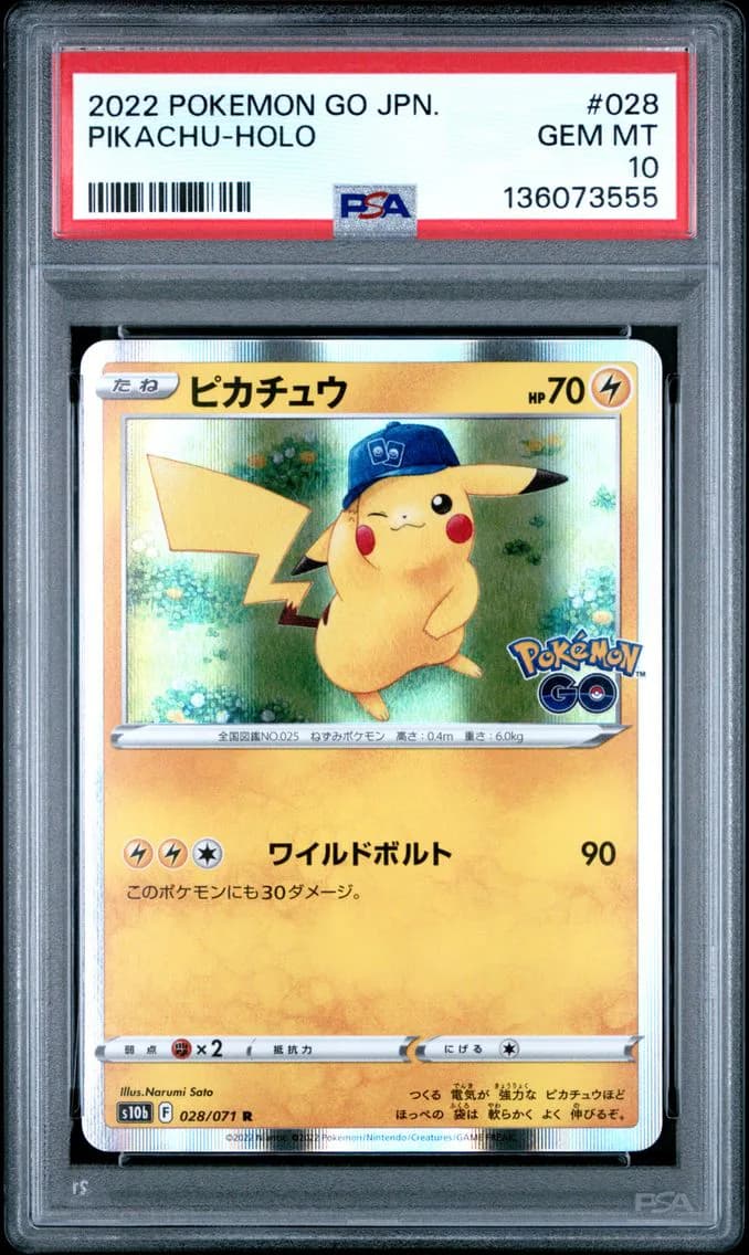 Pikachu-Holo, Go Japanese, PSA 10
