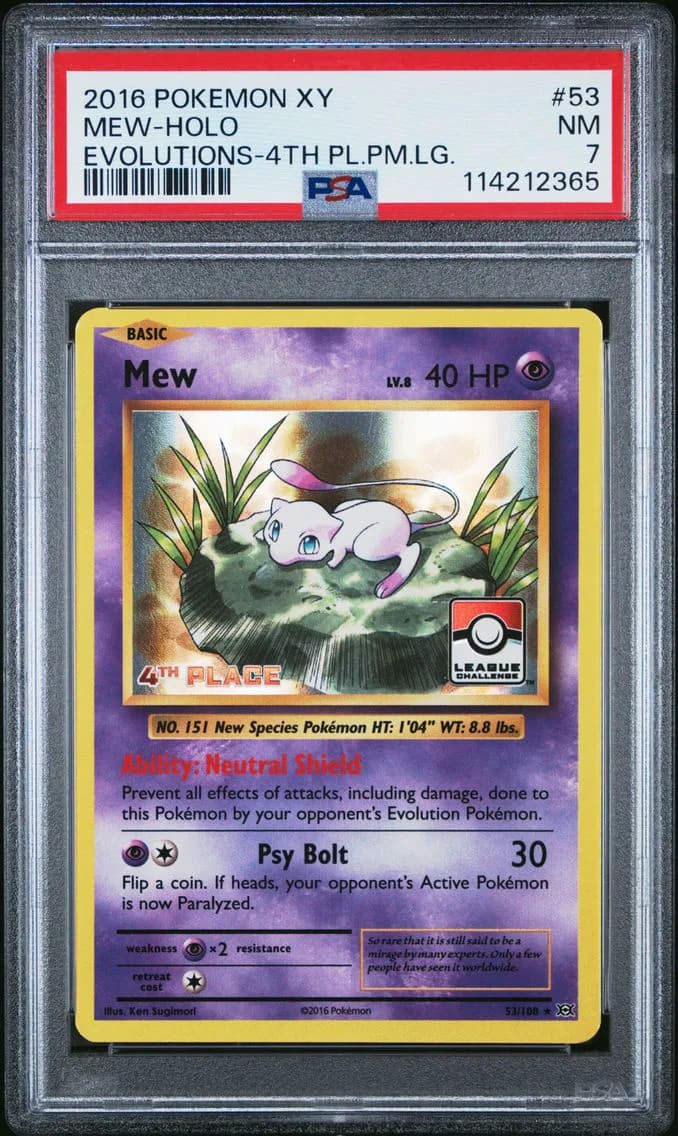Mew-Holo, XY Evolutions, PSA 7