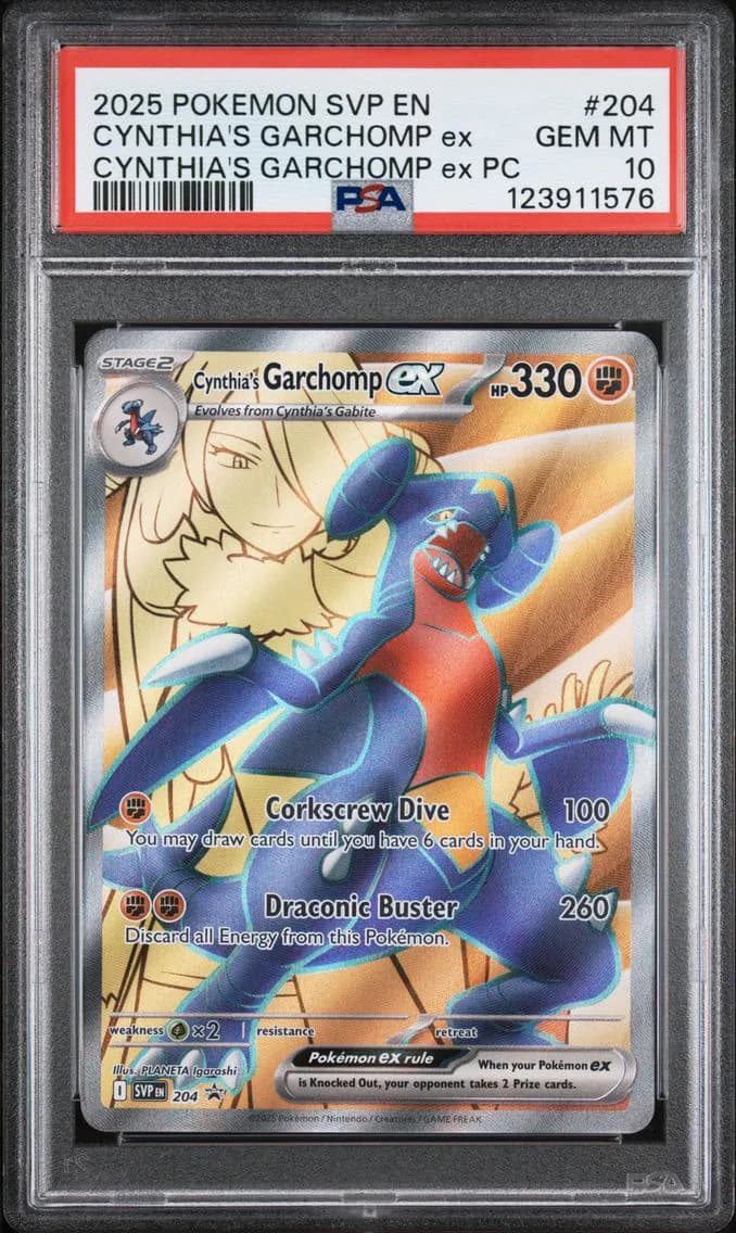 Cynthia's Garchomp EX, SV Black Star Promo, PSA 10