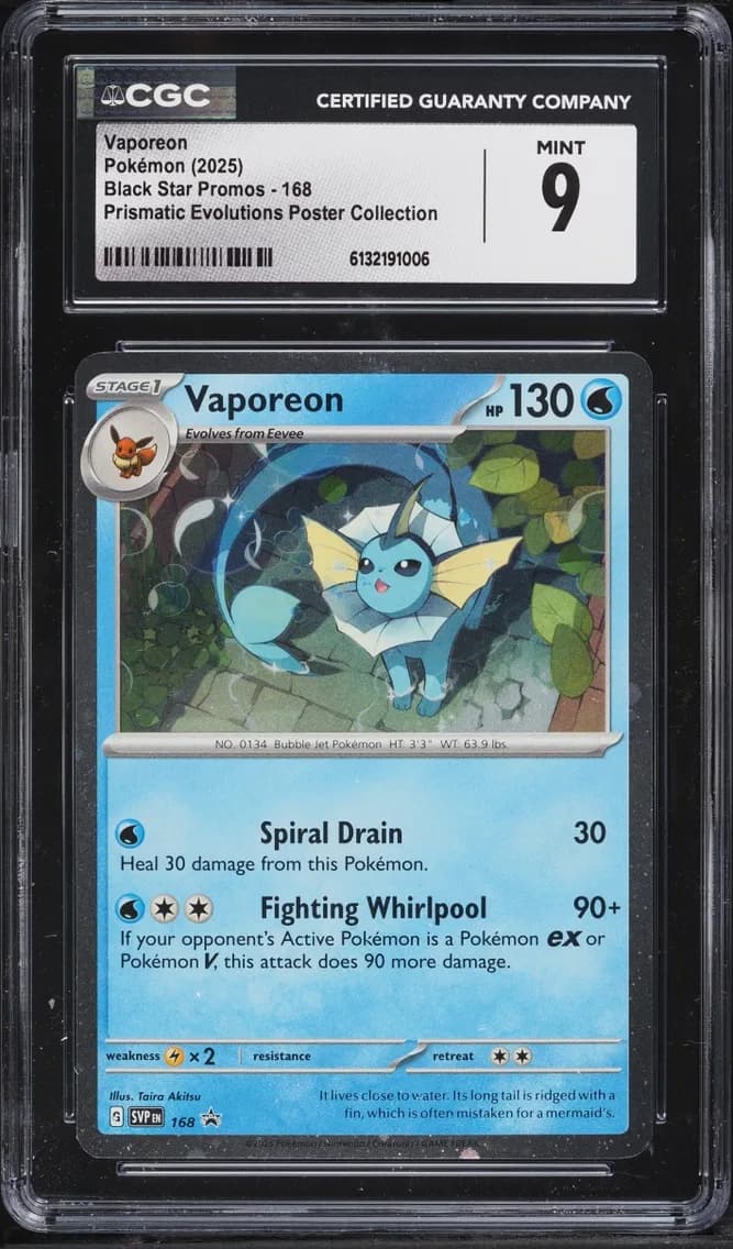 Vaporeon, Black Star Promos - Scarlet & Violet SVP EN, CGC 9
