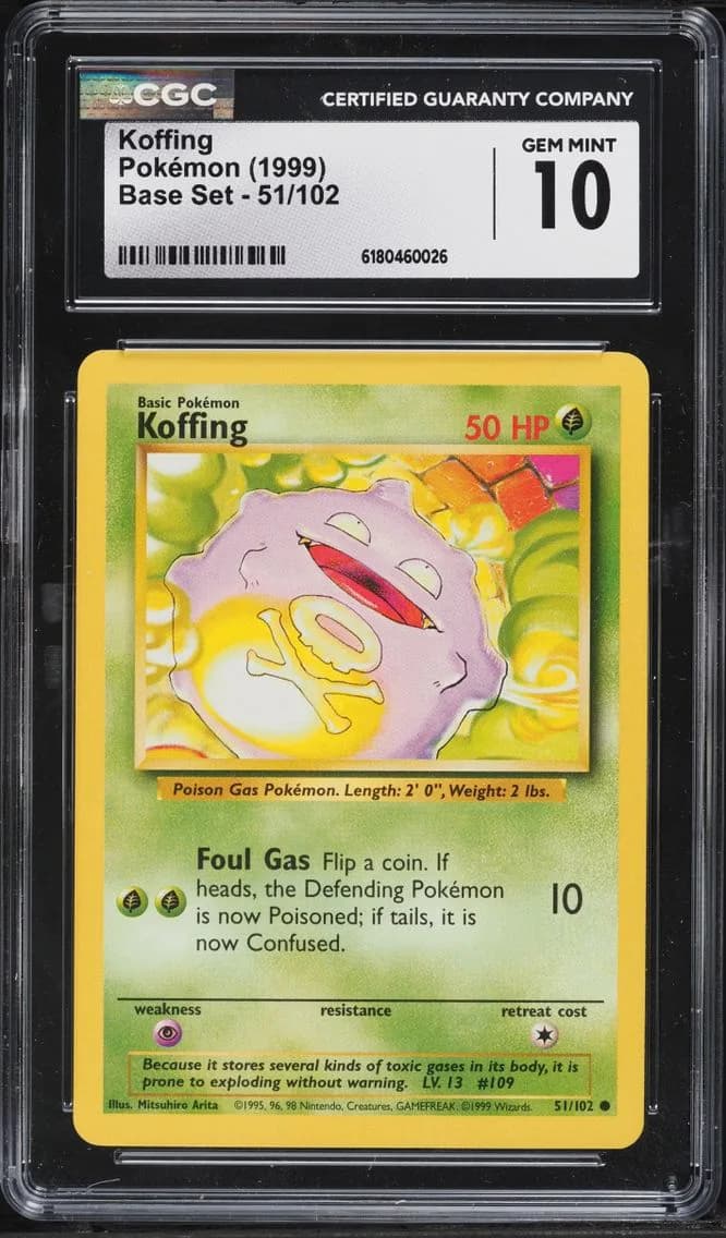 Set Koffing, Base Set - Unlimited, CGC 10