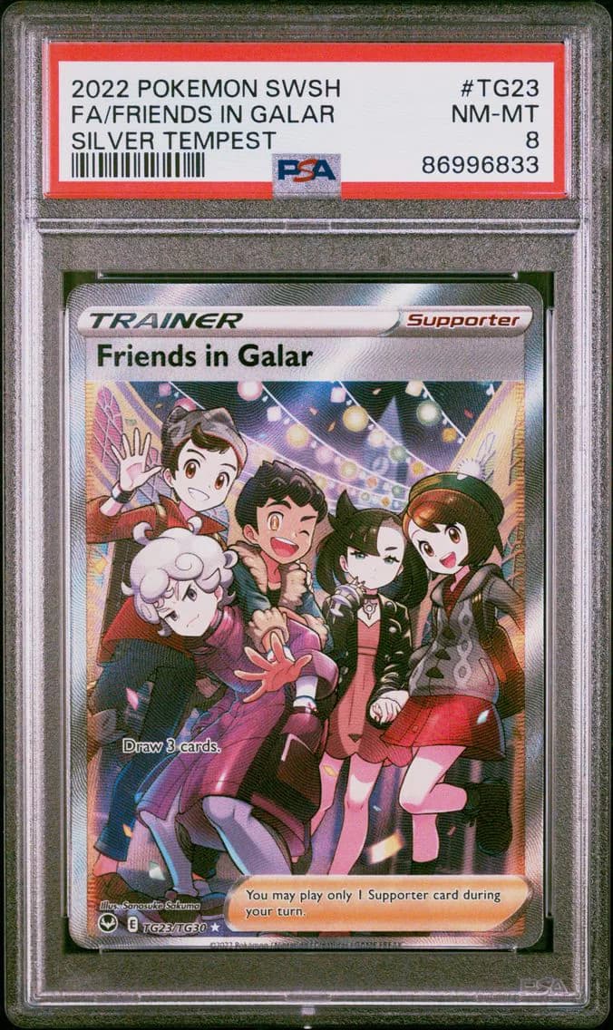 Friends in Galar, Sword & Shield Silver Tempest, PSA 8