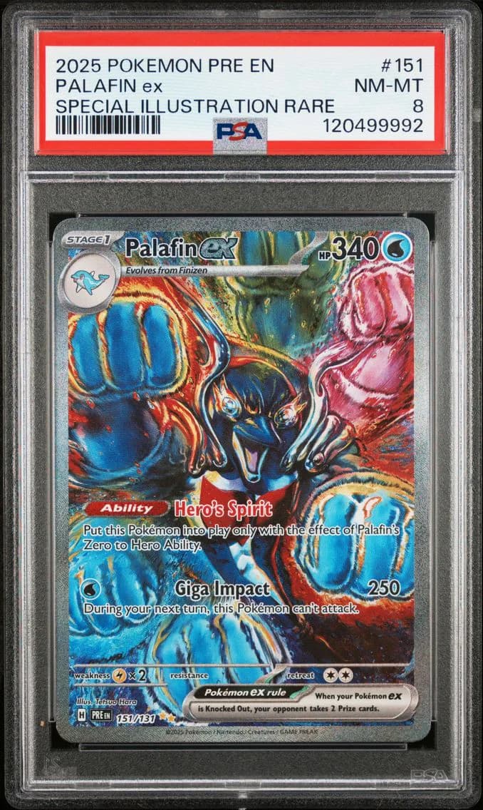 Palafin EX, Prismatic Evolutions, PSA 8