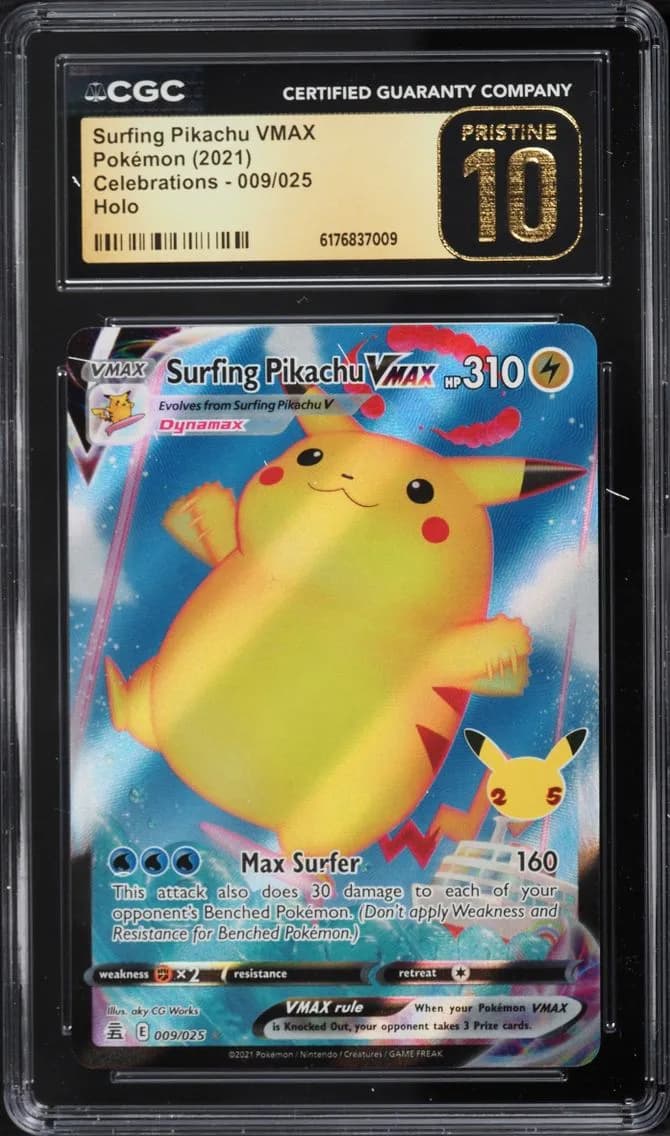 Surfing Pikachu VMAX, PRISTINE, CGC 10