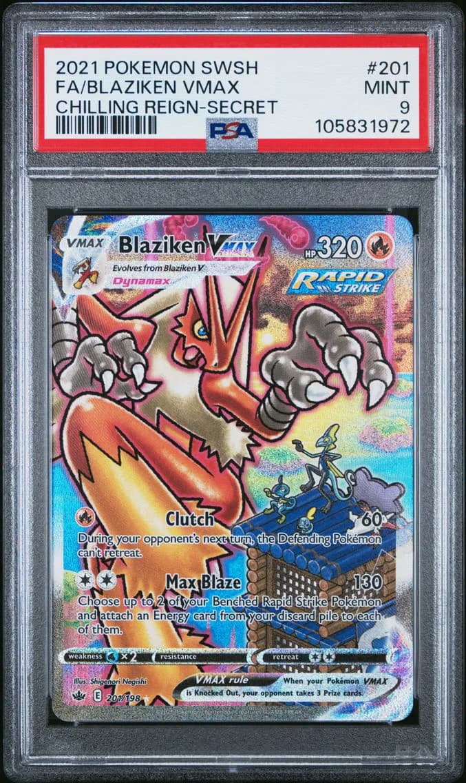 Blaziken VMAX, Sword & Shield Chilling Reign, PSA 9