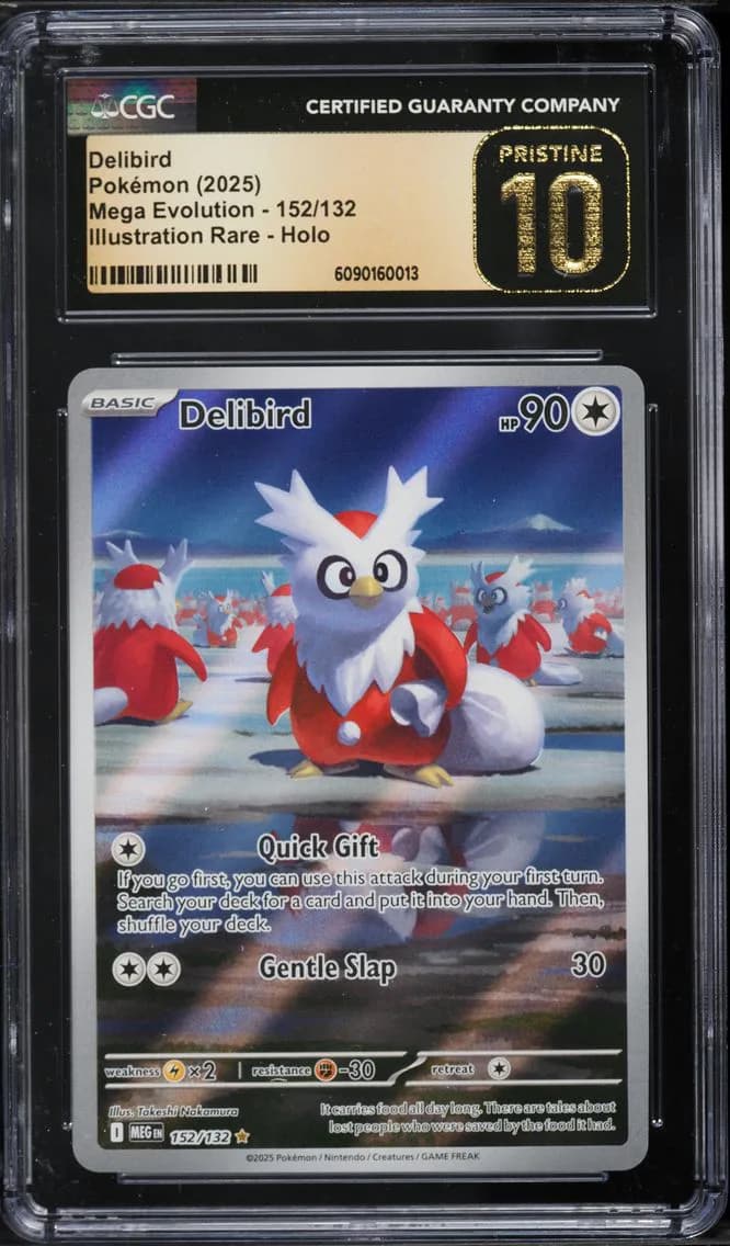 Mega Evolution IR Delibird, Pokémon Mega Evolution, CGC 10