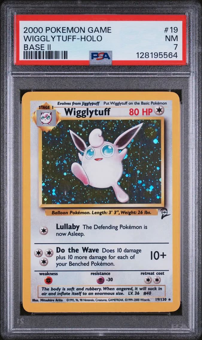 Wigglytuff-Holo, Game Base II, PSA 7