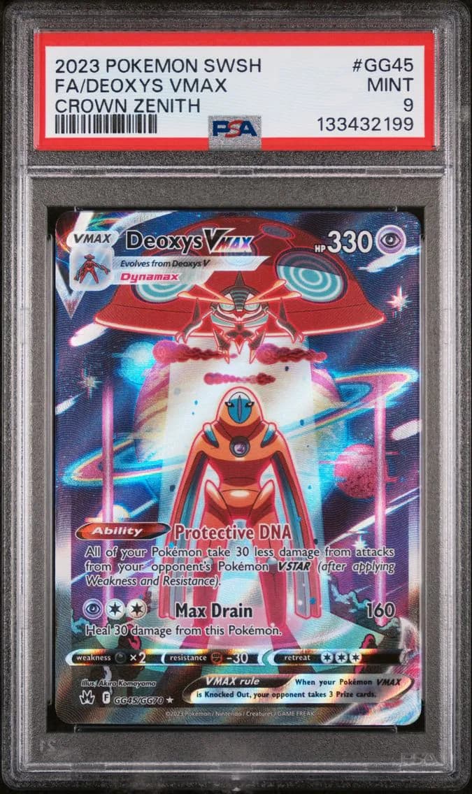 Deoxys VMAX, Sword and Shield Crown Zenith, PSA 9