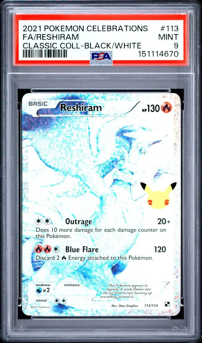 Reshiram, Celebrations Classic Collection, PSA 9