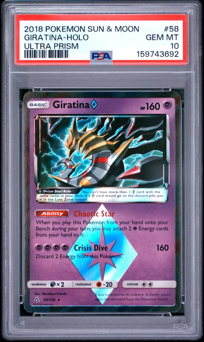 Giratina-Holo, Sun & Moon Ultra Prism, PSA 10