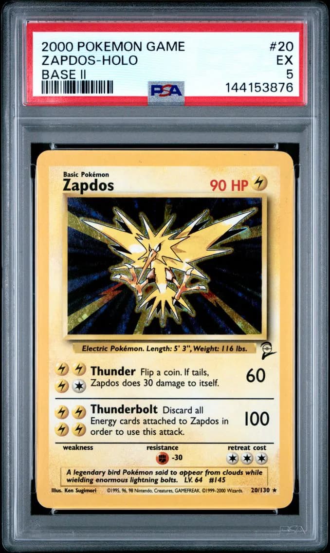 Zapdos-Holo, Game Base II, PSA 5