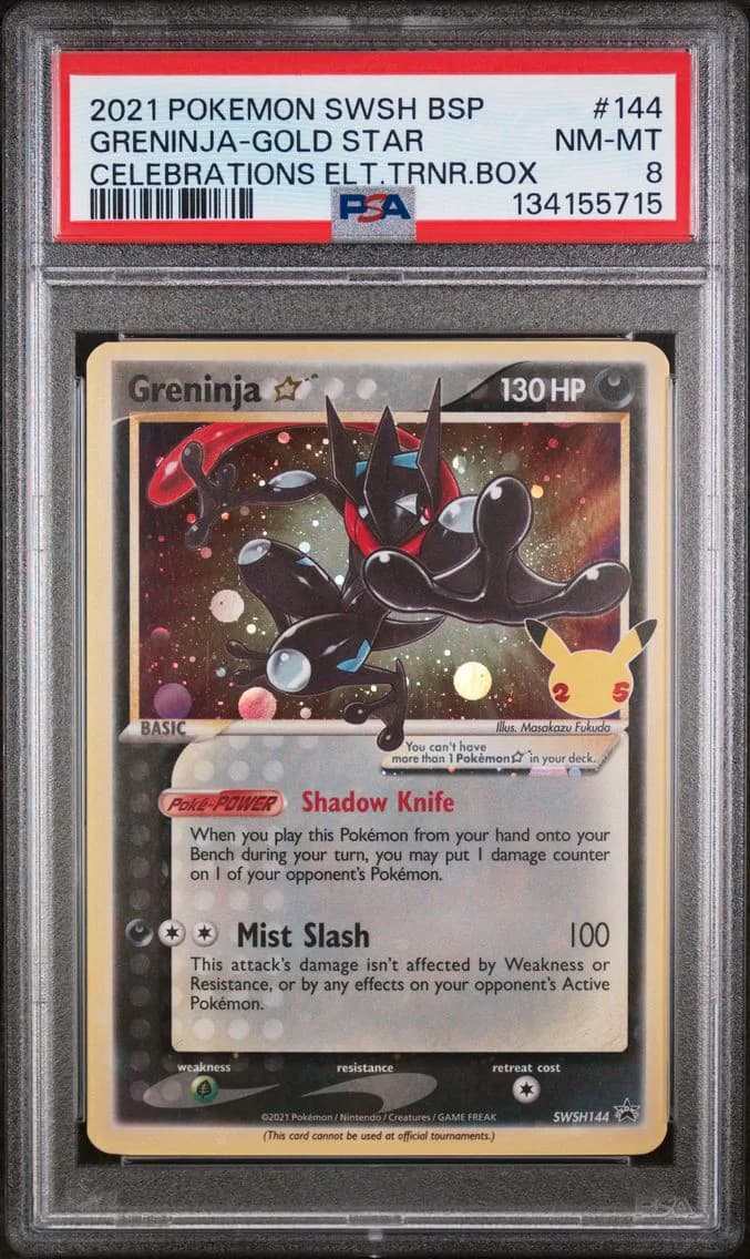 Greninja-Gold Star, Swsh Black Star Promo, PSA 8