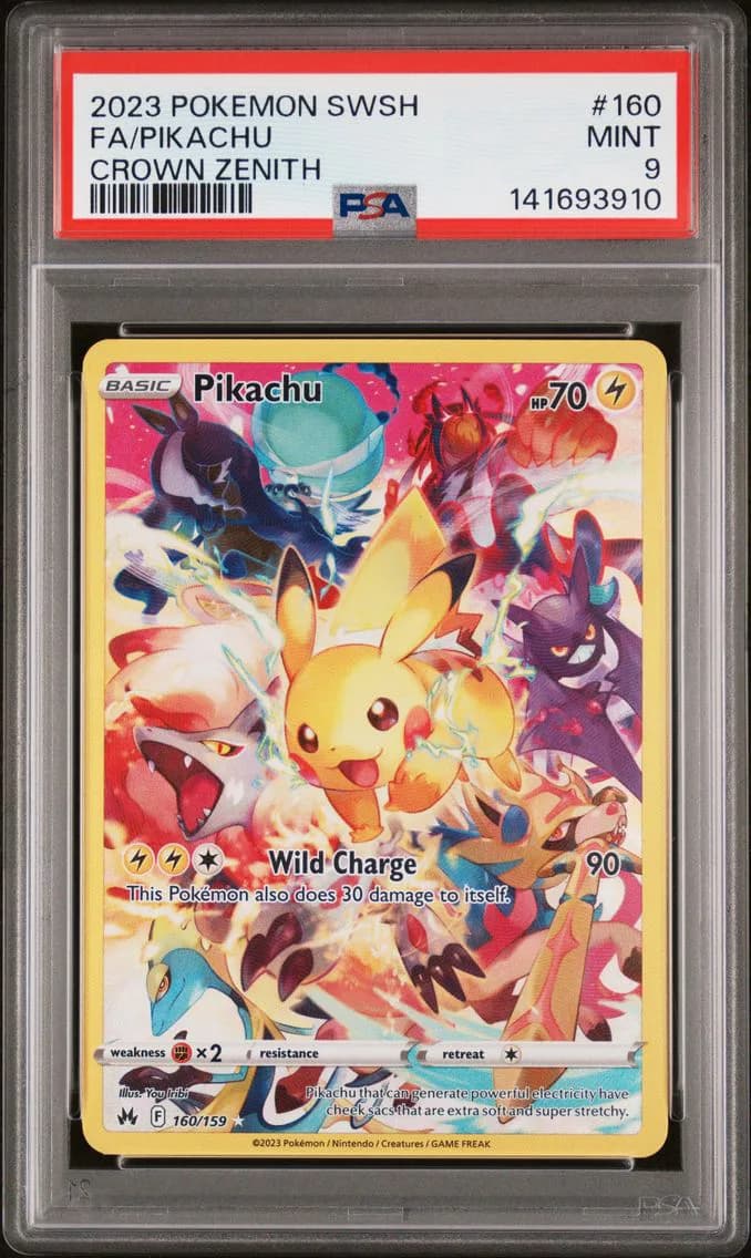 Pikachu, Sword and Shield Crown Zenith, PSA 9