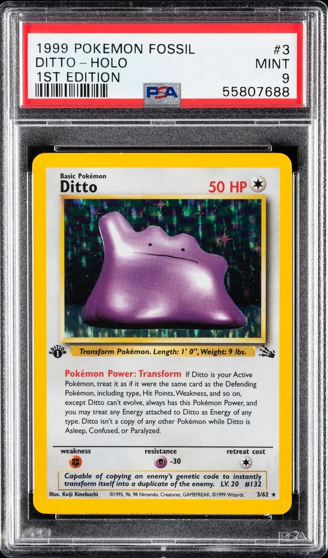 Ditto-Holo 1st Edition, Fossil, PSA 9