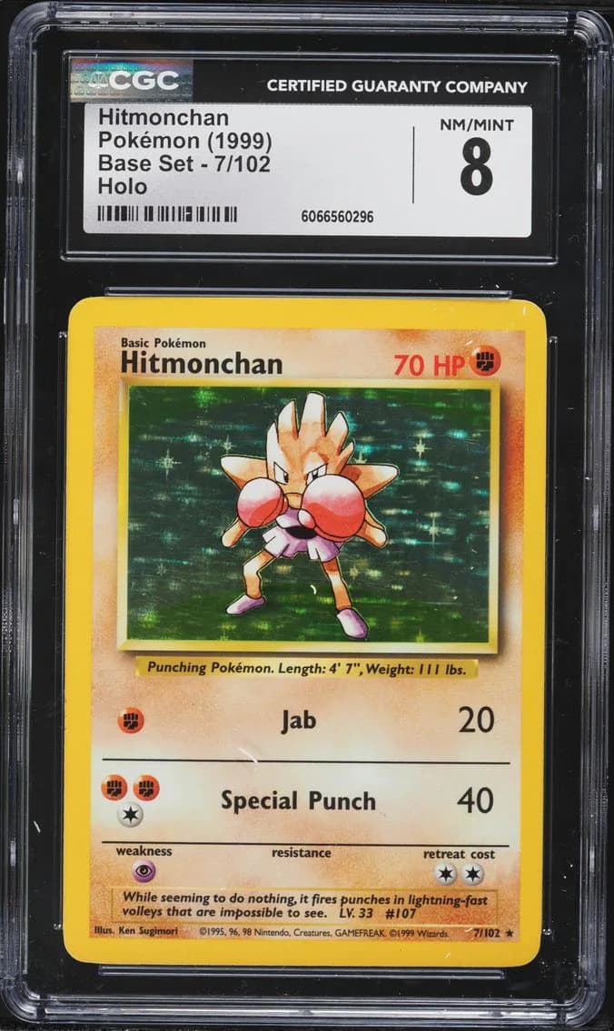 Hitmonchan-Holo, Base Set - Unlimited, CGC 8