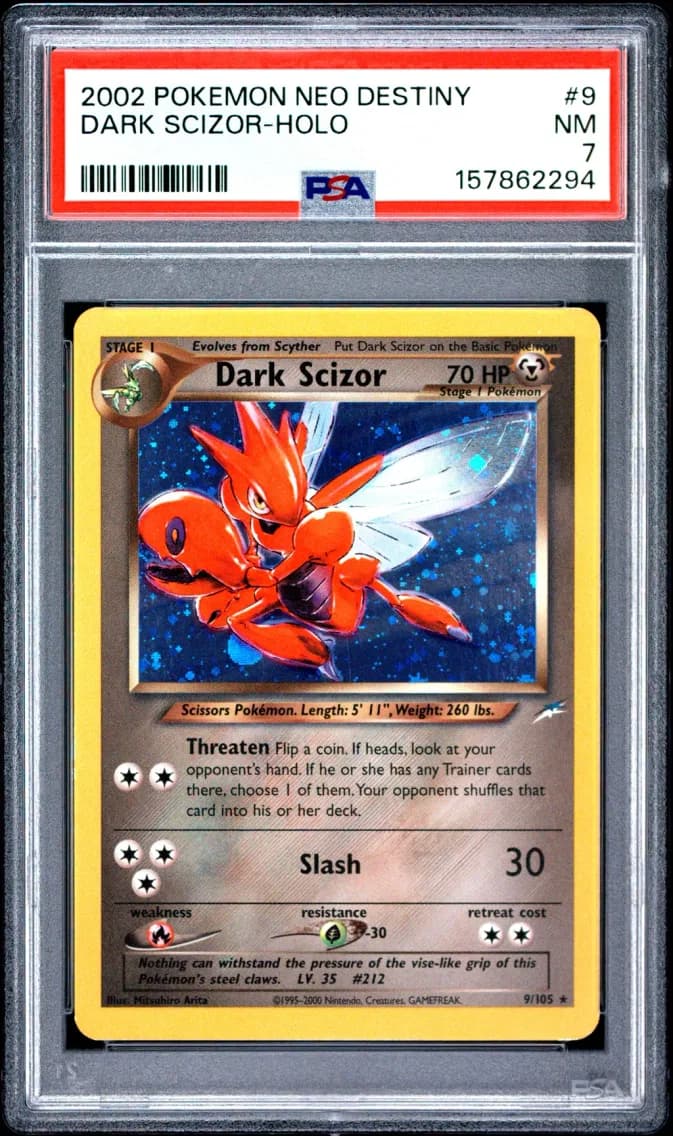 Dark Scizor-Holo, Neo Destiny, PSA 7