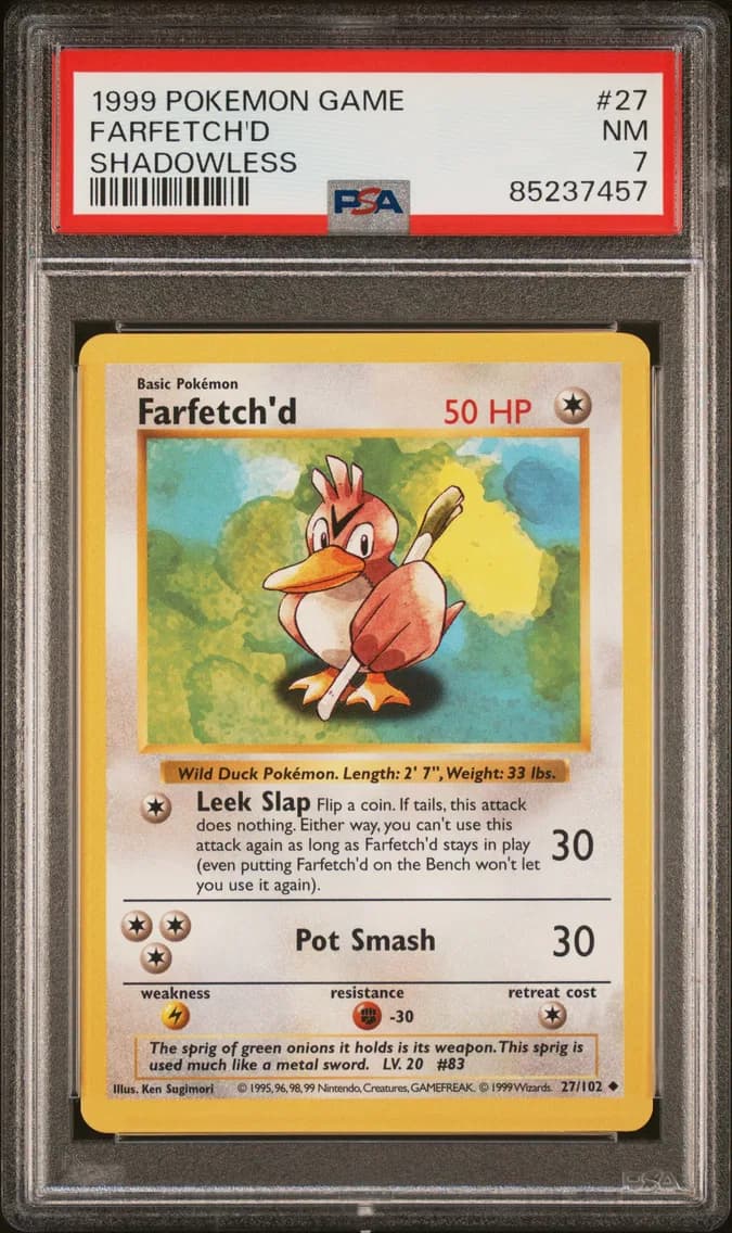 Farfetch'd Shadowless, Game, PSA 7