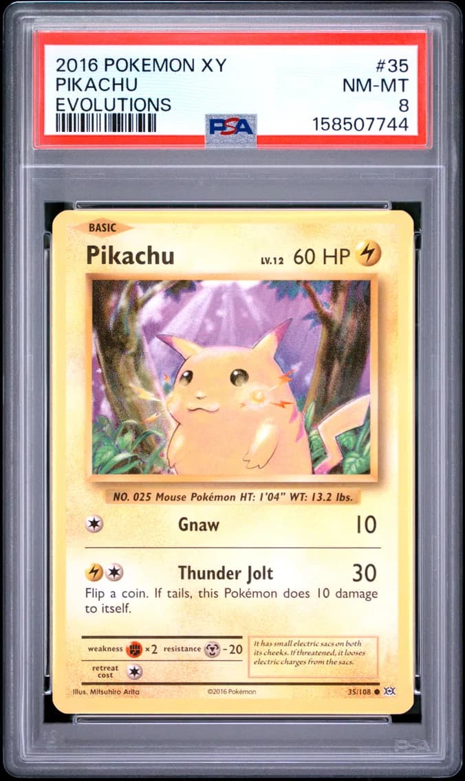 Pikachu, XY Evolutions, PSA 8