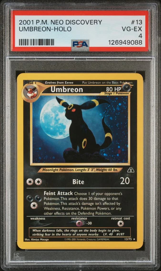 Umbreon-Holo, Neo Discovery, PSA 4