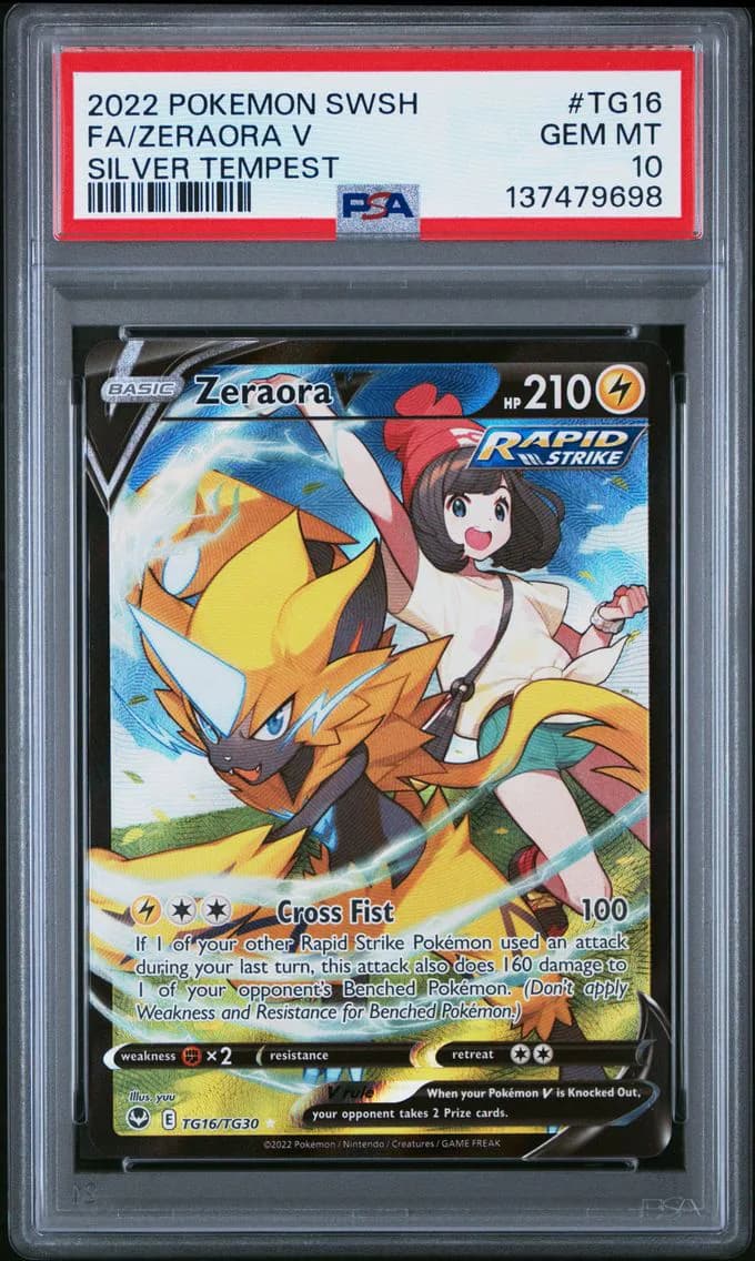 Zeraora V, Sword & Shield Silver Tempest, PSA 10