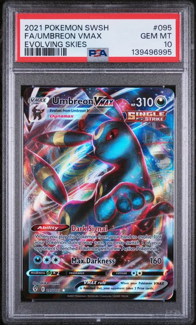Fa/Umbreon VMAX, Sword & Shield Evolving Skies, PSA 10
