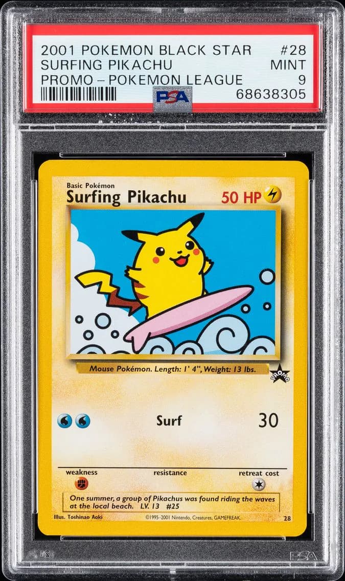 Surfing Pikachu, Promo Black Star, PSA 9