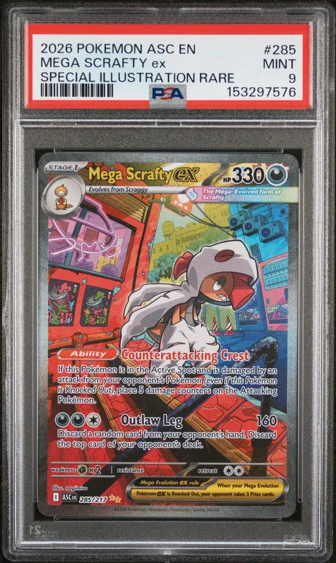 Mega Scrafty EX, Ascended Heroes, PSA 9