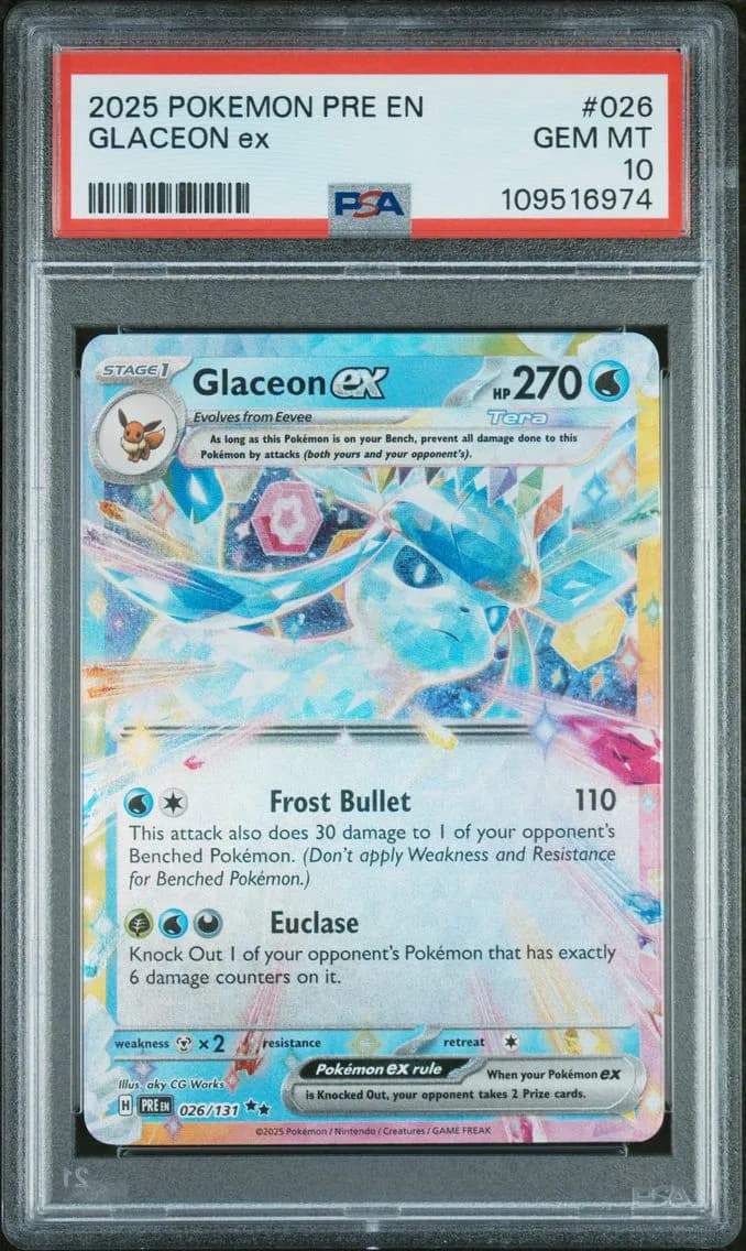 Glaceon EX, Prismatic Evolutions, PSA 10
