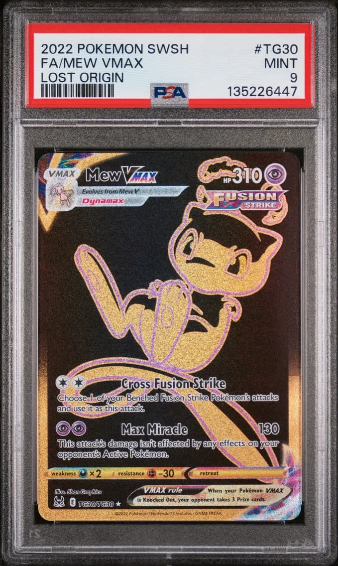 Mew VMAX, Sword & Shield Lost Origin, PSA 9