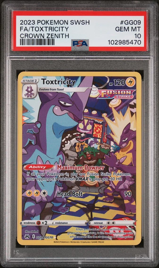 Toxtricity, Sword and Shield Crown Zenith, PSA 10