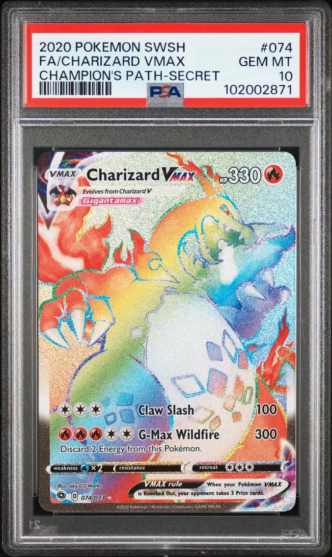 Charizard VMAX, Sword & Shield Champion's Path, PSA 10