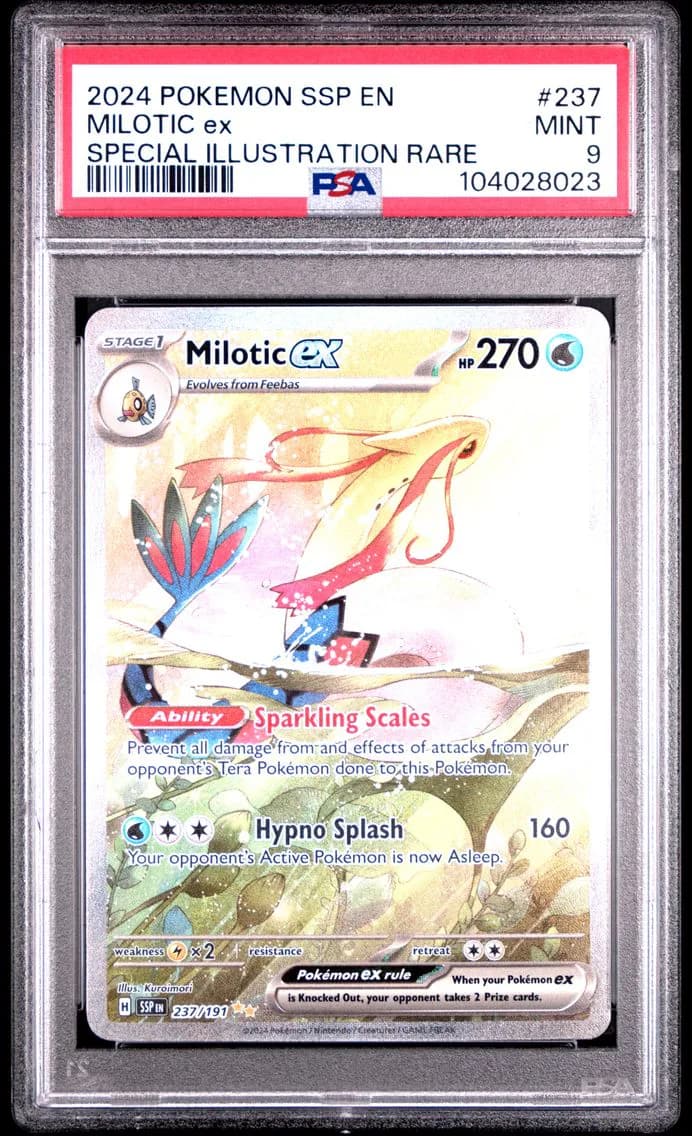 Milotic EX, Surging Sparks, PSA 9