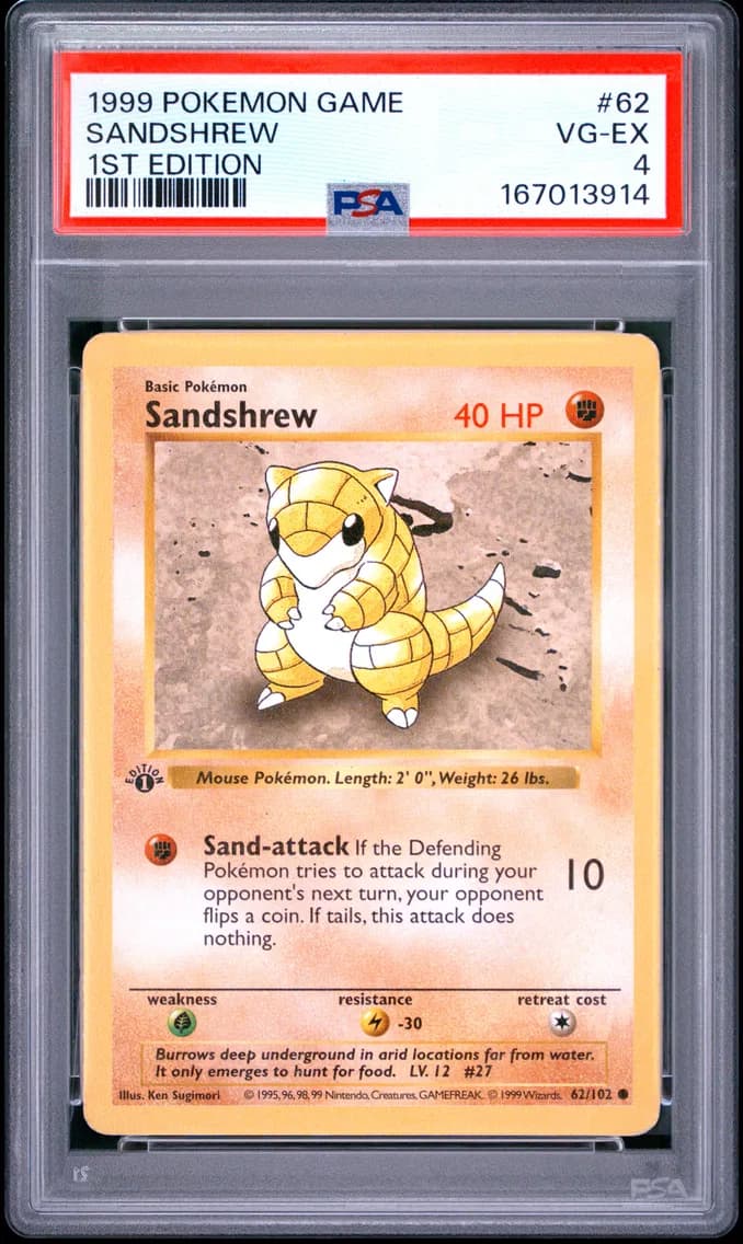 Sandshrew 1st Edition, Game, PSA 4