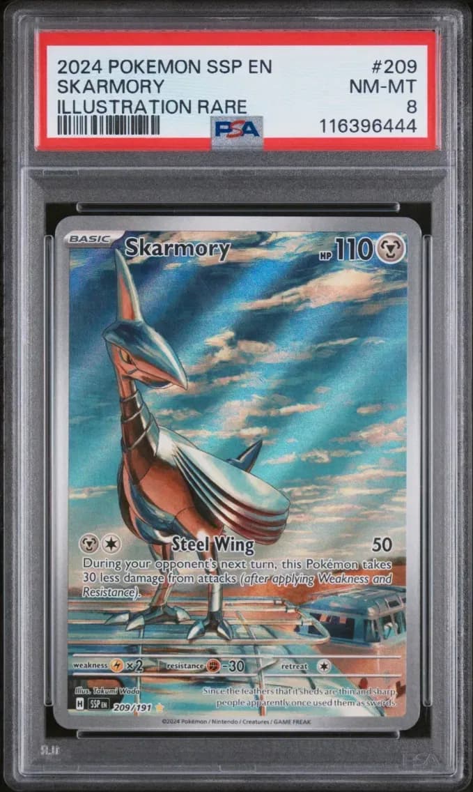 Skarmory, Surging Sparks, PSA 8
