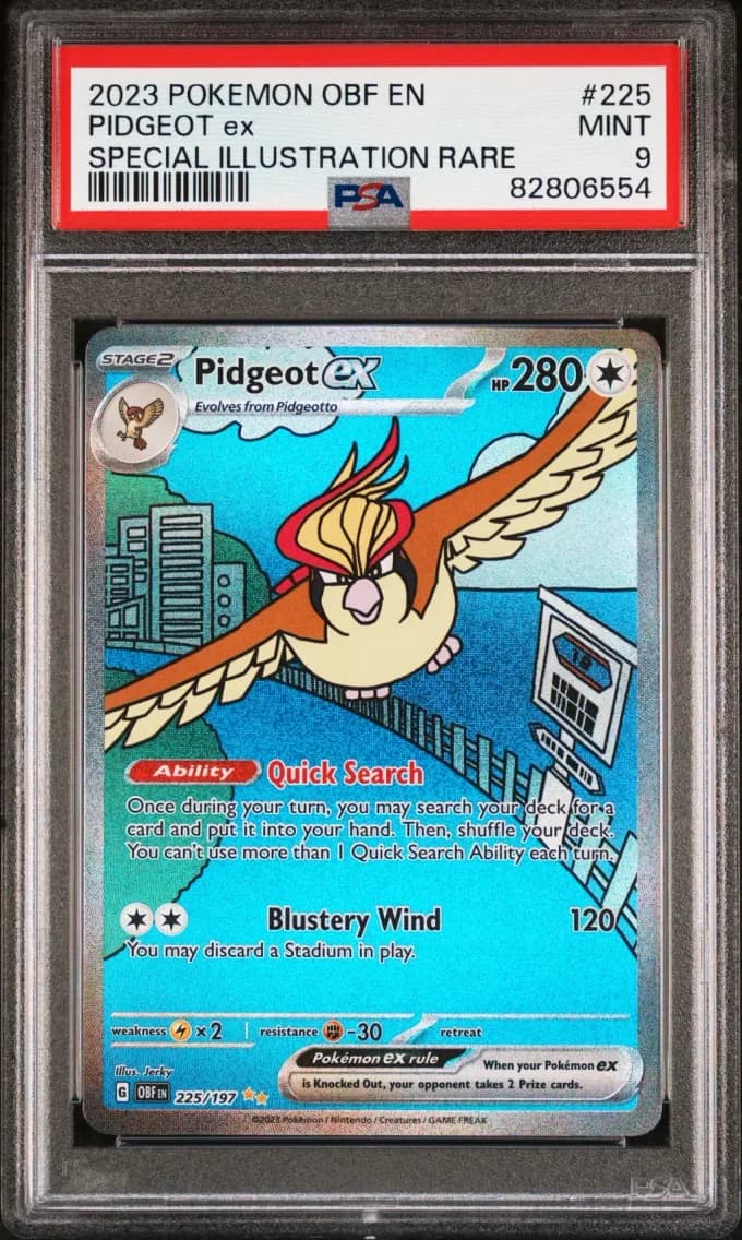 Pidgeot EX, Obsidian Flames, PSA 9