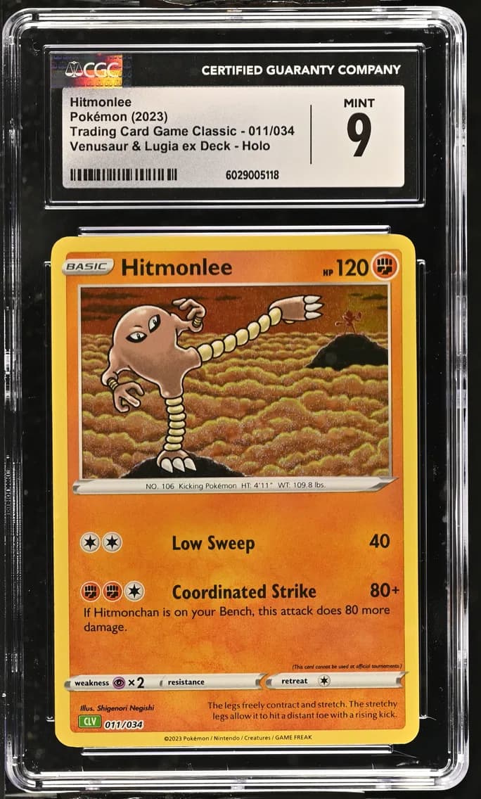 Hitmonlee, Trading Card Game Classic - CLV, CLC, CLB, CGC 9