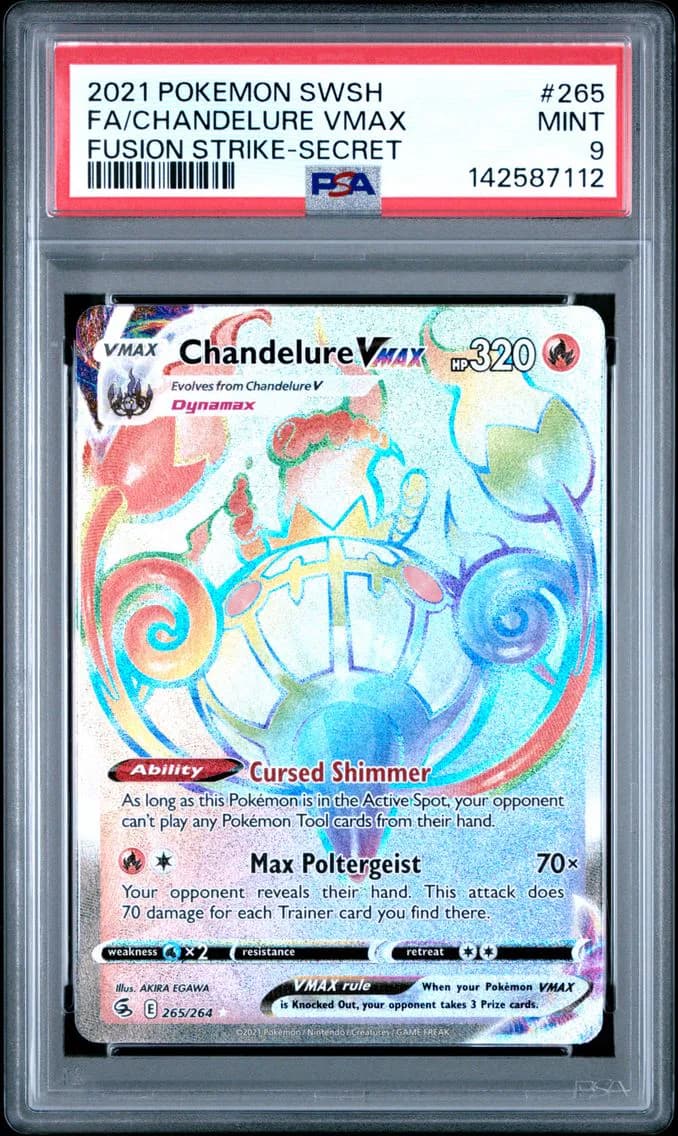 Chandelure VMAX, Sword & Shield Fusion Strike, PSA 9