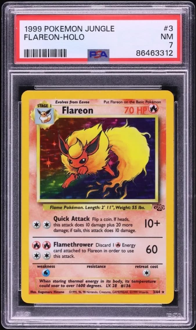 Jungle Holo Flareon NRMT, Jungle, PSA 7