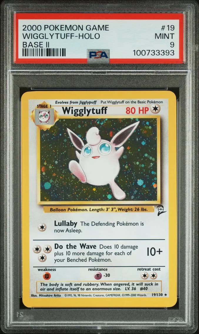 Wigglytuff-Holo, Game Base II, PSA 9