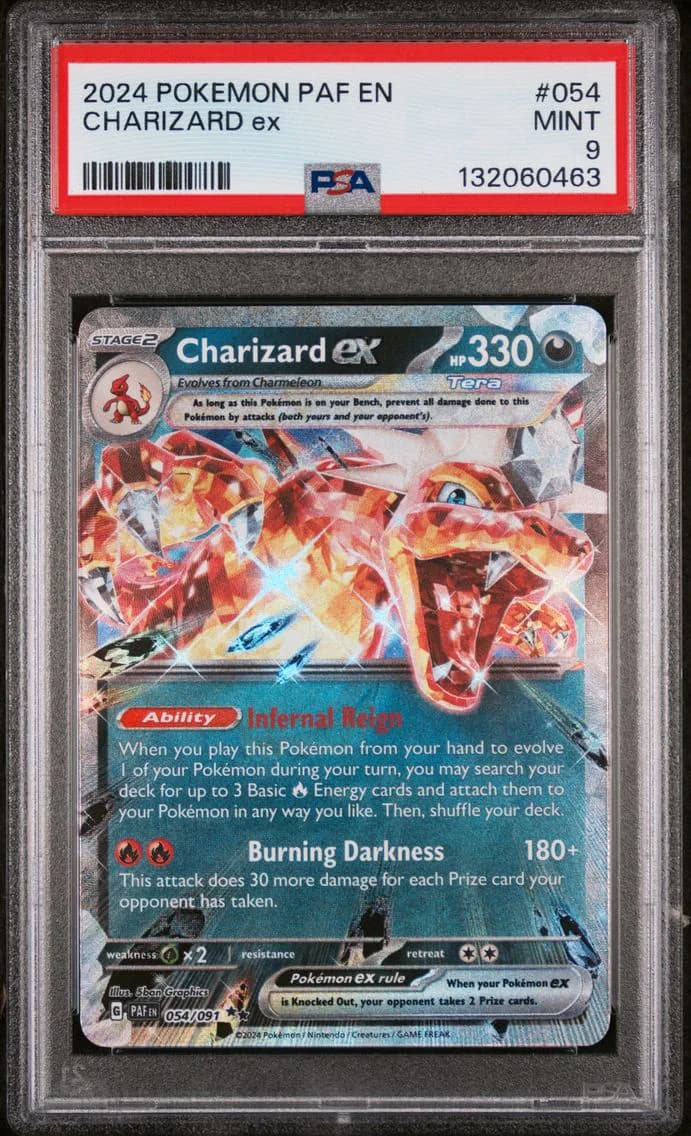 Charizard EX, Paldean Fates, PSA 9
