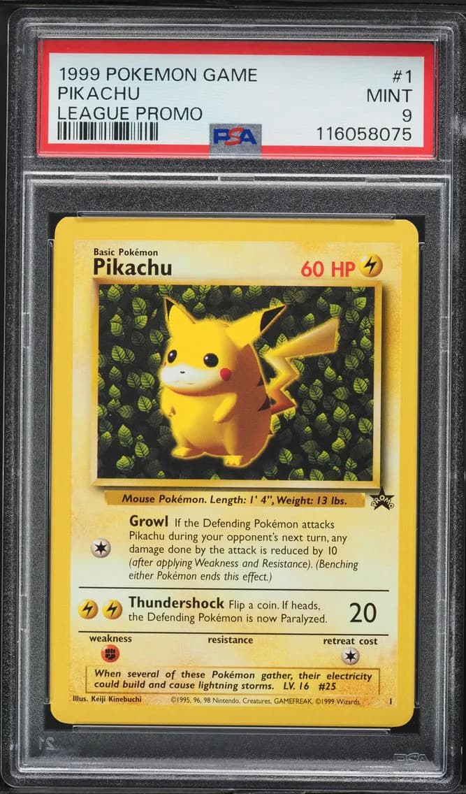 Pikachu, League Promo, PSA 9