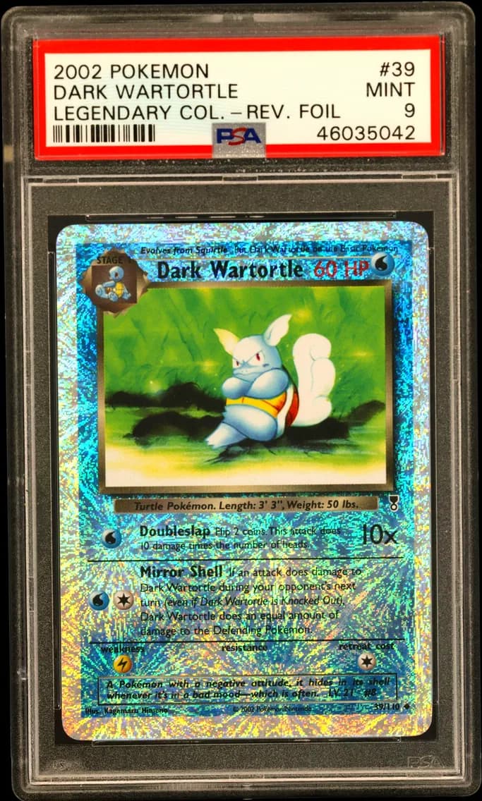 Dark Wartortle-Reverse Foil, Legendary Collection, PSA 9